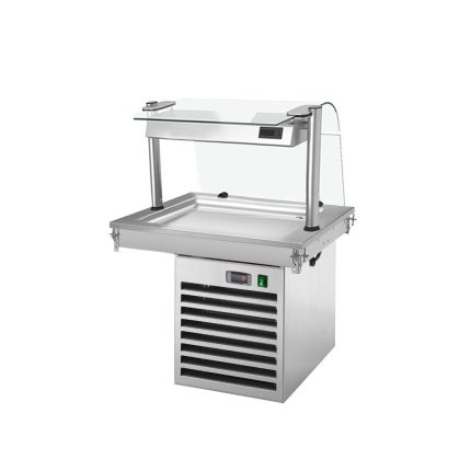 Vitrină frigorifică pentru ingrediente - 800 mm - +2/+8 °C - 2x GN 1/1 - 350 W - cu geam de protecție