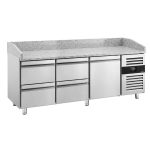 Vitrină frigorifică pentru pizza ECO – 2000 x 800 mm – cu 1 ușă și 4 sertare