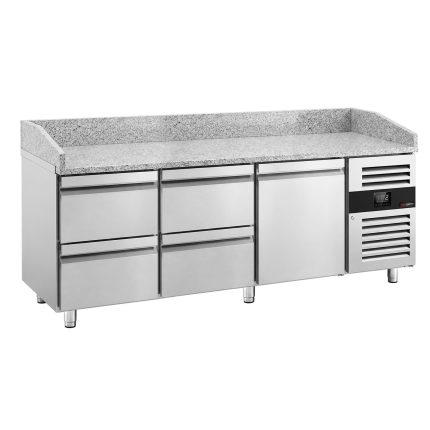 Vitrină frigorifică pentru pizza ECO – 2000 x 800 mm – cu 1 ușă și 4 sertare