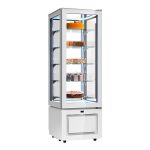Vitrină panoramică - pentru băuturi - 324 litri - 600 mm - 1 ușă din sticlă - geam drept - cu 1 raft - iluminare LED - alb