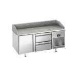 Masă frigorifică pentru preparare pizza PREMIUM PLUS - cu blat din granit - 1490x700 mm - cu 1 ușă & 2 sertare