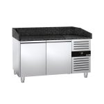 Masă frigorifică pentru preparare pizza PREMIUM - cu blat din granit - 1500x800 mm - cu 2 uși