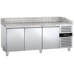Masă frigorifică pentru preparare pizza ECO - cu blat din granit - 2025x800 mm - cu 3 uși