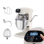 Mixer planetar profesional - 12 litri - 880 W - include 3 accesorii de amestecare - cu afișaj digital și iluminare bol - crem