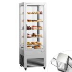 Vitrină panoramică – expunere generală verticală - 440 litri - 675 mm - 2 uși din sticlă - geam drept - cu 5 rafturi - iluminare LED