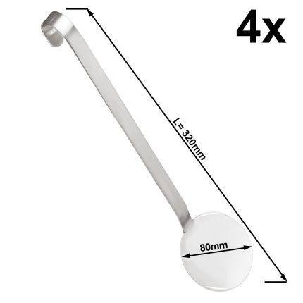 (4 buc) Lingură pentru orez - Ø 80 mm - Lungime: 320 mm - oțel inoxidabil
