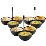 (3 buc) Bol - Oțel inoxidabil - rotund - Ø 85 mm - set 3x boluri triple - Negru