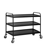 Cărucior de servire – 1200 x 600 mm – cu 3 rafturi – Negru