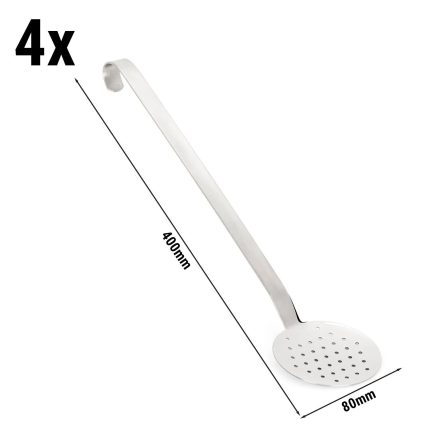 (4 buc) Spumieră - Ø 80 mm - Lungime mâner: 320 mm - oțel inoxidabil