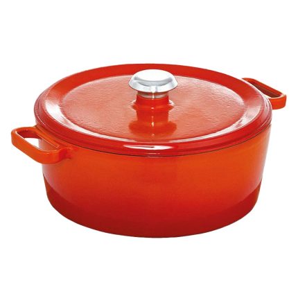 Oală din fontă - 6,8 litri - Ø 280 mm - portocaliu