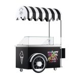 Cărucior pentru înghețată - 1570 mm - statică - cu chiuvetă - pentru 7x cuve de 5 litri pentru înghețată