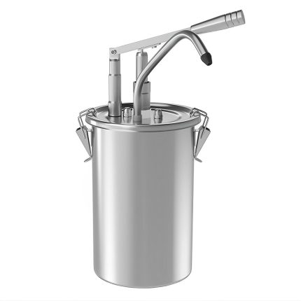 Dozator sosuri - oțel inoxidabil (pompă cromată) - 4,5 litri - dozare 40 ml - 200x260x400 mm - cu Recipient