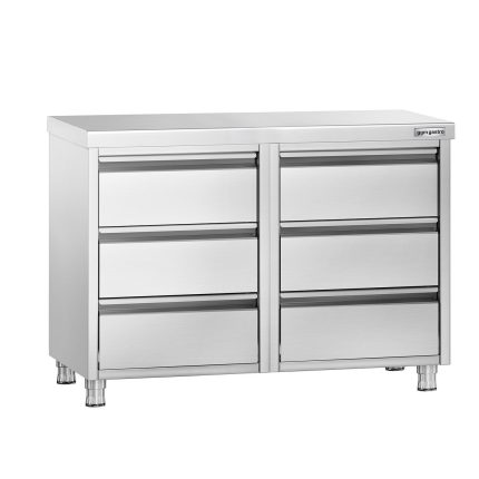 Masă tip dulap PREMIUM - oțel inoxidabil - cu 6 sertare - 1000x600 mm