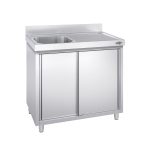 Chiuvetă tip dulap PREMIUM - din oțel inoxidabil - 1000x700 mm - cu 1 cuvă pe stânga