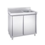Chiuvetă tip dulap PREMIUM - din oțel inoxidabil - 1000x700 mm - cu 1 cuvă pe dreapta