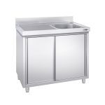 Chiuvetă tip dulap PREMIUM - din oțel inoxidabil - 1200x700 mm - cu 1 cuvă pe dreapta