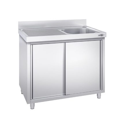 Chiuvetă tip dulap PREMIUM - din oțel inoxidabil - 1200x700 mm - cu 1 cuvă pe dreapta