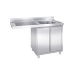 Chiuvetă tip dulap pentru mașină de spălat vase - 1400x600 mm - cu 1 cuvă dreapta