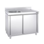 Chiuvetă tip dulap PREMIUM - din oțel inoxidabil - 1400x700 mm - cu 1 cuvă pe stânga