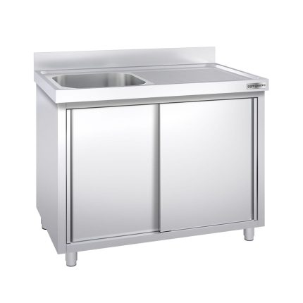 Chiuvetă tip dulap PREMIUM - din oțel inoxidabil - 1400x700 mm - cu 1 cuvă pe stânga