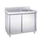 Chiuvetă tip dulap PREMIUM - din oțel inoxidabil - 1400x700 mm - cu 1 cuvă pe dreapta