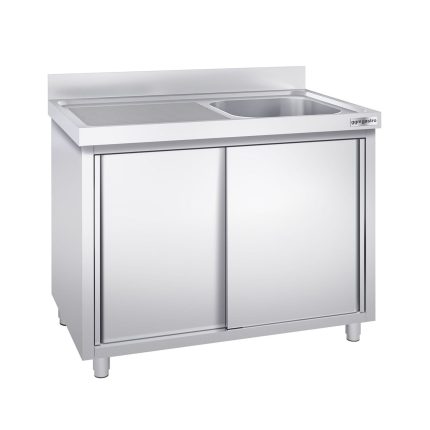 Chiuvetă tip dulap PREMIUM - din oțel inoxidabil - 1400x700 mm - cu 1 cuvă pe dreapta