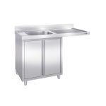 Chiuvetă tip dulap pentru mașină de spălat vase PREMIUM - 1400x700 mm - cu 1 cuvă stânga