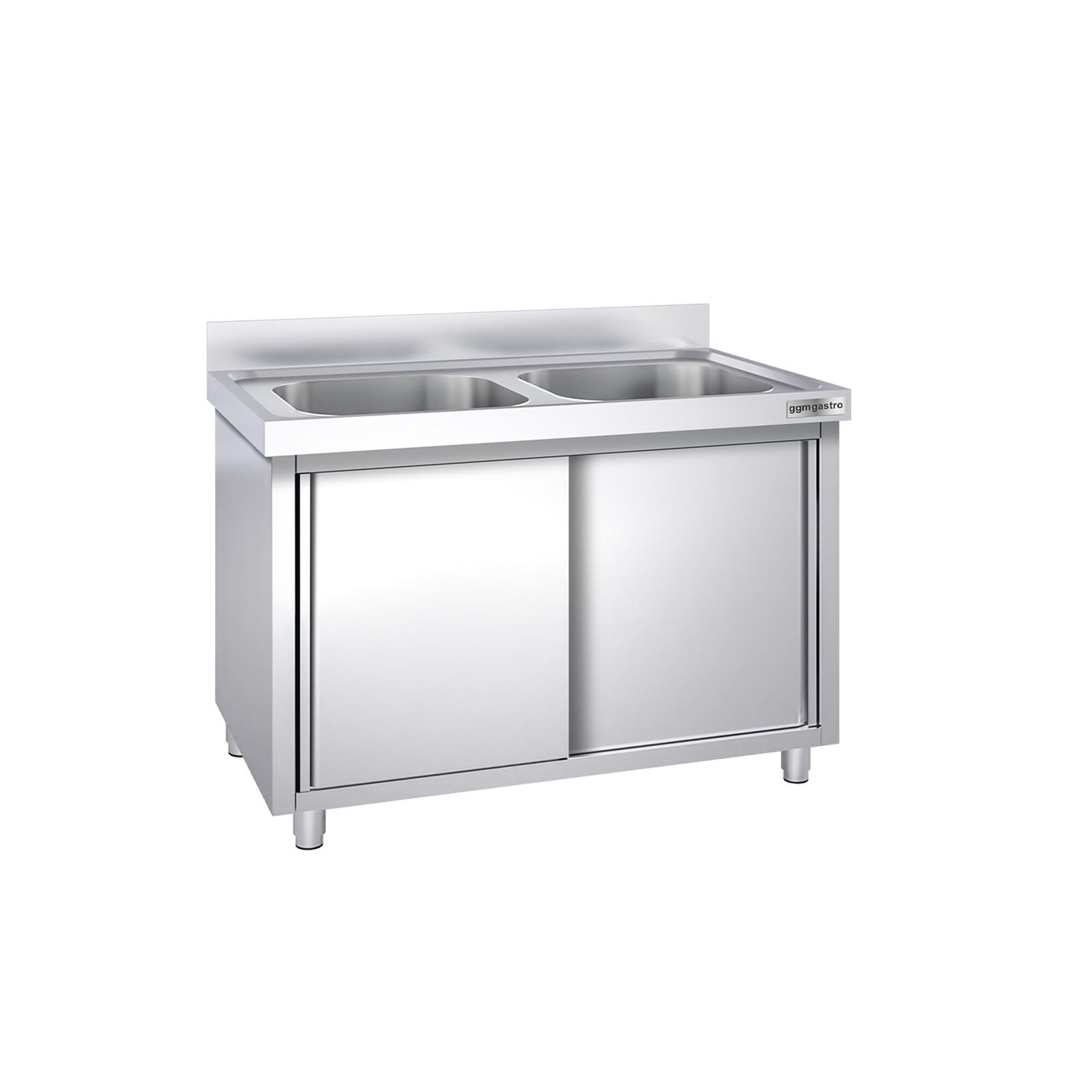 SSK166BM2_1-jpg.jpg Chiuvetă tip dulap PREMIUM - din oțel inoxidabil - 1600x600 mm - cu 2 cuve centrale - imagine 1