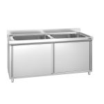 Dulap pentru spălarea vaselor PREMIUM – 1800 x 600 mm – cu 2 chiuvete
