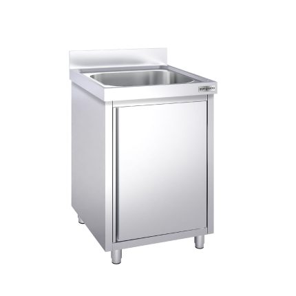 Chiuvetă tip dulap PREMIUM - din oțel inoxidabil - 600x600 mm - cu 1 cuvă centrală