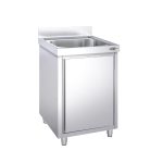 Chiuvetă tip dulap PREMIUM - din oțel inoxidabil - 600x700 mm - cu 1 cuvă centrală