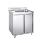 Chiuvetă tip dulap PREMIUM - din oțel inoxidabil - 800x600 mm - cu 1 cuvă centrală