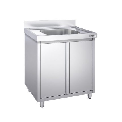Chiuvetă tip dulap PREMIUM - din oțel inoxidabil - 800x600 mm - cu 1 cuvă centrală