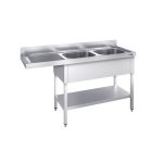 Chiuvetă pentru mașină de spălat vase PREMIUM - 1600x600 mm - cu 2 cuve dreapta