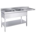 Chiuvetă pentru mașină de spălat vase - 2000x600 mm - cu 2 cuve stânga