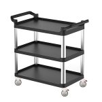 Cărucior de servire din plastic – 800 x 500 mm – cu 3 rafturi