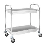 Cărucior servire - 850x450 mm - cu 2 cuve & roți silențioase