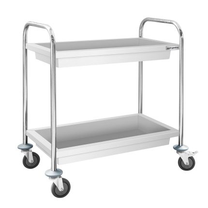 Cărucior servire - 850x450 mm - cu 2 cuve & roți silențioase