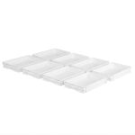 (8 tlg) Cutie aluat pizza -set - EN 600x400 mm - Înălțime: 70 mm - polipropilenă - alb - 8 recipiente & 0 capace