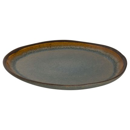 (6 buc) DAVIDE - Farfurie plată - rotund - gresie - Ø 280 mm - maro
