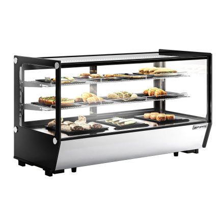 Vitrină frigorifică de masă - 200 litri - 1219 mm - geam dublu - geam drept - cu 2 rafturi - iluminare LED