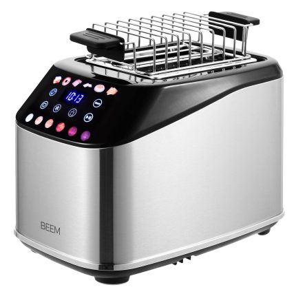 BEEM | Prăjitor de pâine - 1.4 kW - 2 compartimente pentru pâine prăjită controlabile separat - incl. suport pentru chifle