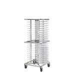 Stivuitor dublu pentru farfurii – până la 84 de farfurii – Ø 23–30 cm – cu roți