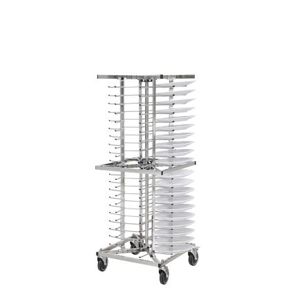 Stivuitor dublu pentru farfurii – până la 84 de farfurii – Ø 23–30 cm – cu roți