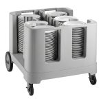 Cărucior distribuitor de farfurii - neutru - 963x908x763 mm - cu roți - 405 farfurii - polietilenă - Ø 114-330 mm