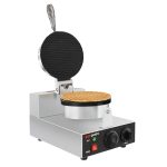 Aparat Gofre / Vafe Profesional - Simplu - Manual - 1,3 kW - Formă: conuri de înghețată - Ø 190 mm - Tavă aparat vafe teflonată