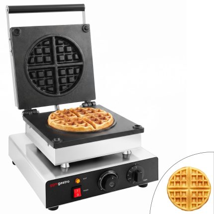 Aparat de vafe – individual – manual – 1,75 kW – Formă: vafă americană – plăci de coacere cu strat de teflon