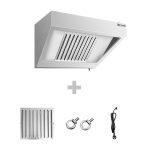 Hotă de perete - Lungime 800 mm - adâncime 700 mm - filtre labirint și iluminare