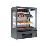 Raft frigorific - 1.330 mm - 370 litri - +4°C/+6°C - cu 2 uși din sticlă cu geam dublu uși cu balamale & 2 polițe - anthracit (RAL 7016)