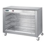 Dulap de încălzire cu ușă glisantă din sticlă și 4 rafturi - 940 x 690 x 880 mm